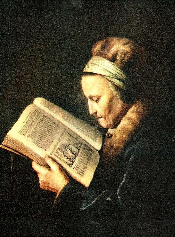 Gerard Dou portratt av rembrandts mor oil painting image